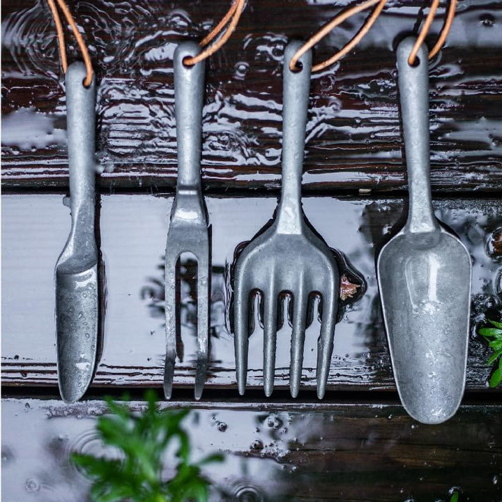 Gartenwerkzeug Set Aluminium, 4-teilig – rostfrei, robust & leichtes Gartengeräte Set & Pflanzwerkze