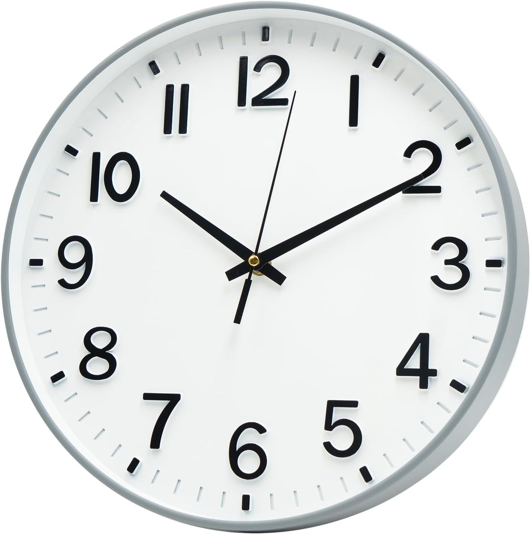 HZDHCLH 30cm Lautlos Wanduhr Schleichende Sekunde mit Arabisch Ziffer ohne Ticken für Dekoration Woh