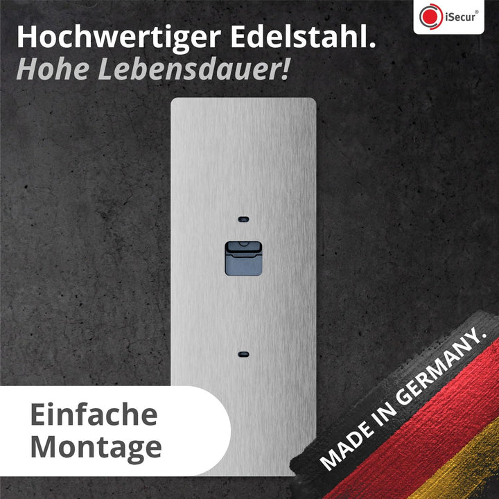 iSecur Blende passend für Eufy Videotürklingel aus Edelstahl I Video-Doorbell I Klingelschild I 100