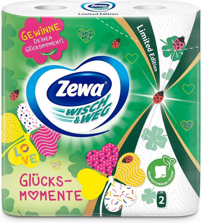 Zewa WischundWeg Limited Edition Küchenrolle, Grosspackung, Hell, 9 x 2 Stück Limited Edition Küchen