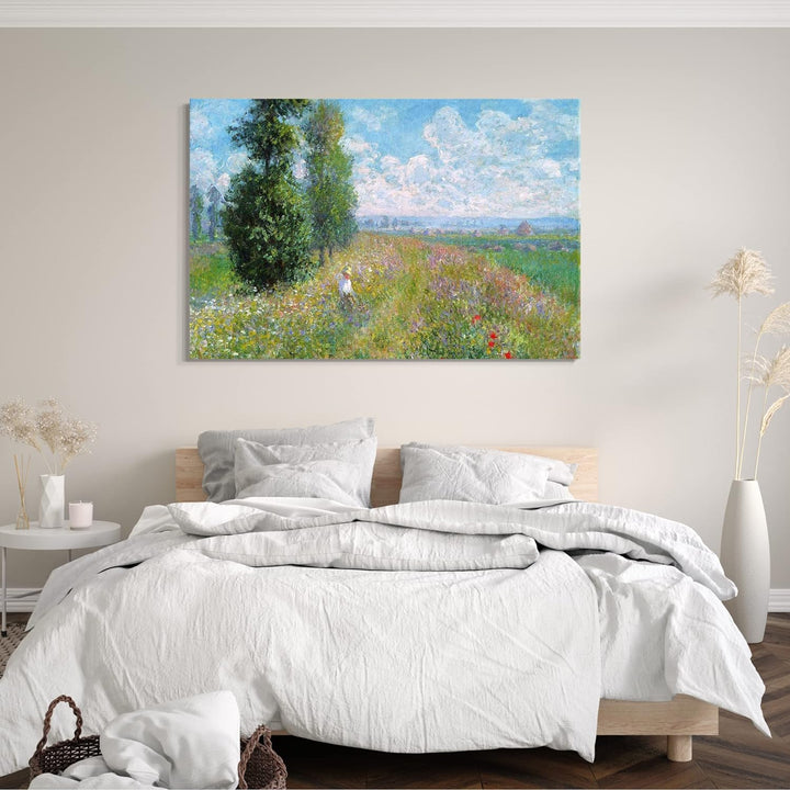 Printed Paintings Leinwand (80x60cm): Claude Monet - Wiese mit Pappeln 80x60 cm, 80x60 cm