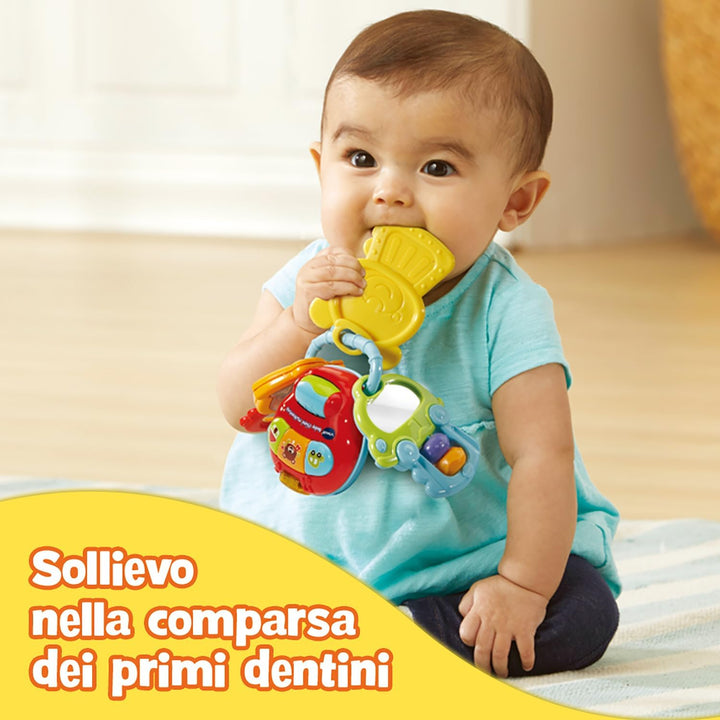 VTech Le Mie Prime Schlüssel, 3 in 1, interaktive Rassel mit Bewegungssensor, Babyrassel mit beleuch