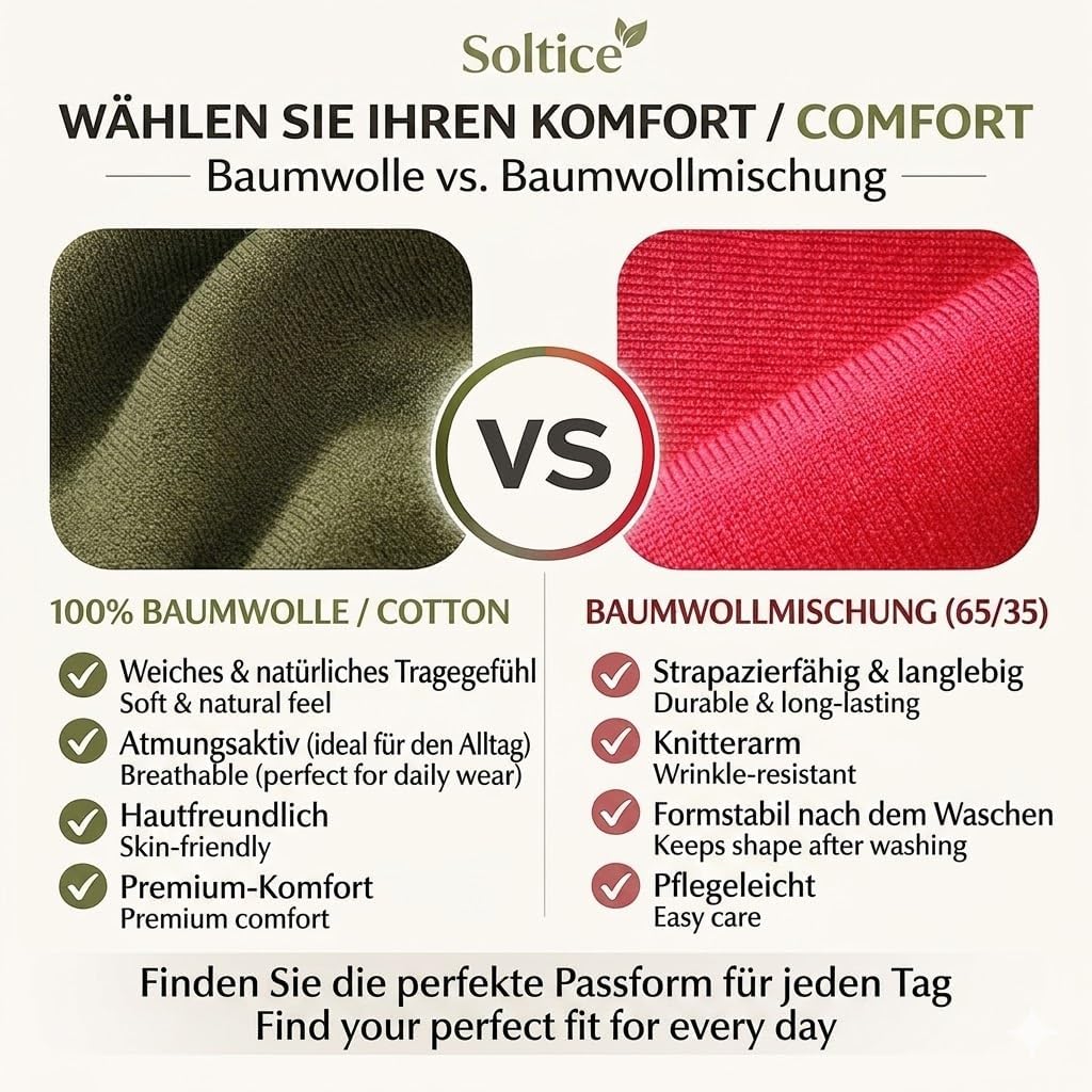 Soltice Herren Langarm Poloshirt, Kariert Kragen Polohemd mit Brusttasche, Blousonshirt aus Baumwoll