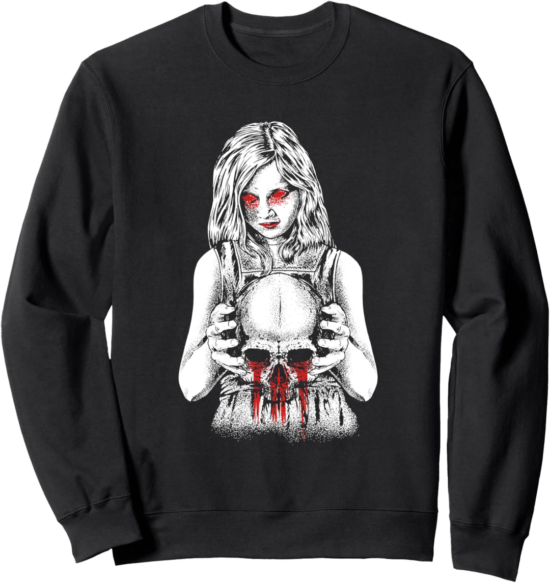 Dämon Mädchen Satan Schädel Goth Sweatshirt