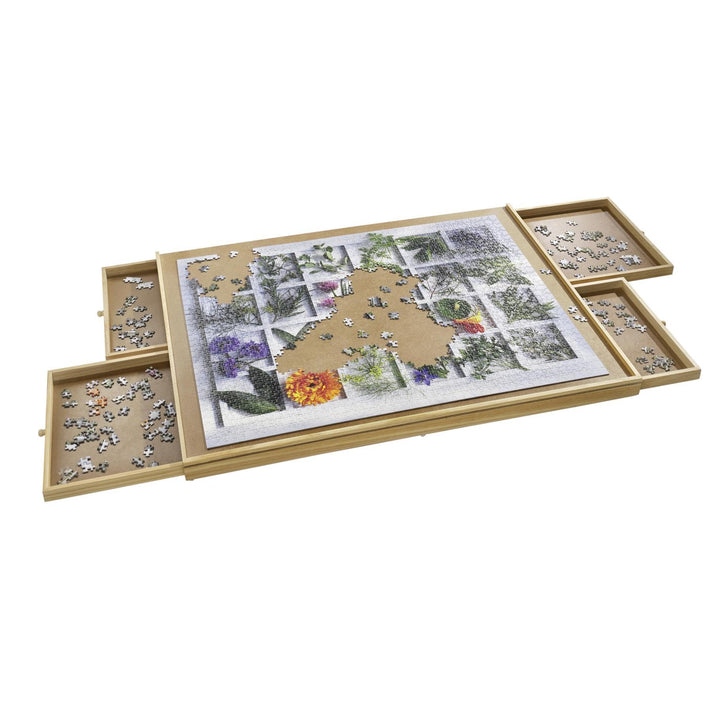 Bambelaa! Puzzletisch 1500 Teile mit 4 Schubladen Puzzlebrett mit Auszügen Tragbarer Puzzle Tisch fü