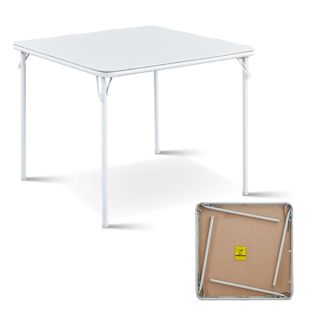 Quadratischer Klapptisch, tragbarer, robuster Kartentisch mit Vinylplatte, für drinnen und draussen,
