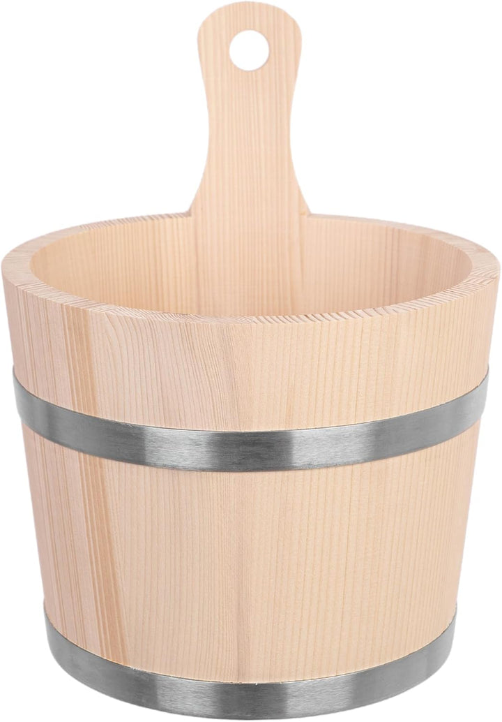 KADAX Saunakübel aus Holz, 5 Liter, Holzeimer mit Griff, Saunaeimer für Aufgüsse, Eimer aus Naturhol