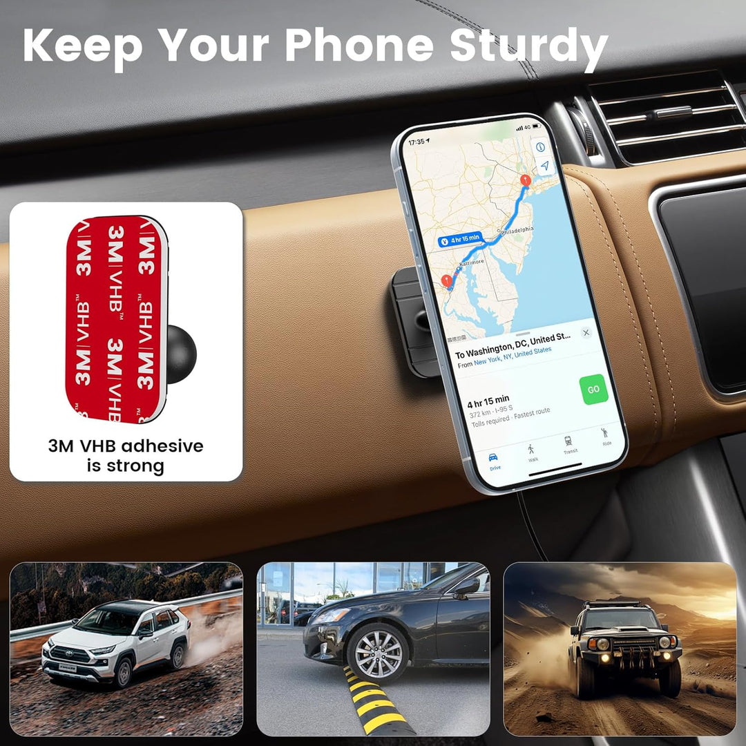 OHLPRO Magsafe Handyhalterung CD Schlitz Auto, Magnetische Autohalterung mit 15W Schnellladen, 360°