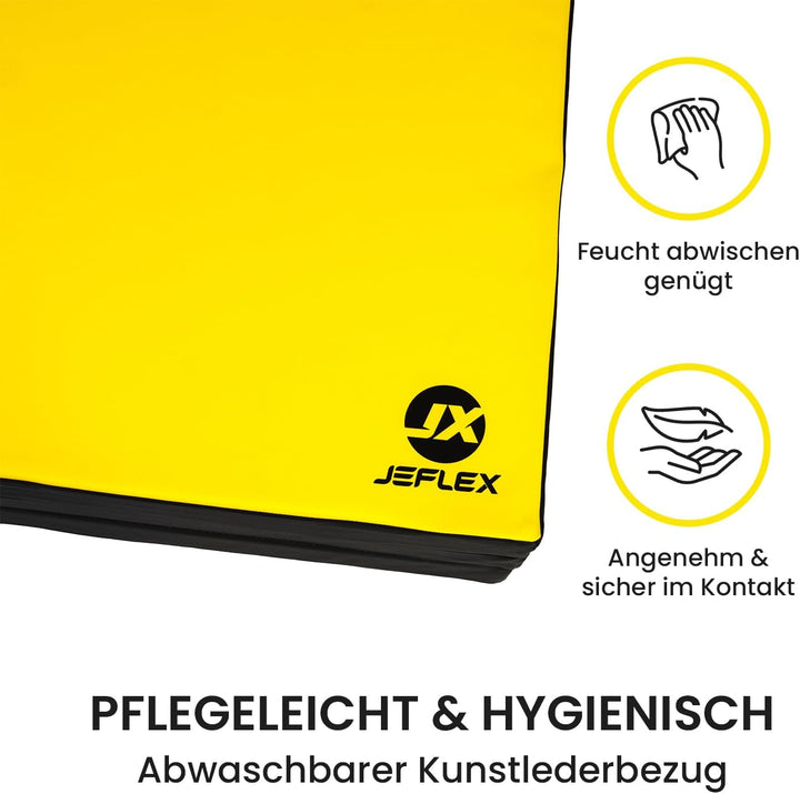 Jeflex - klappbare Weichbodenmatte &amp; Turnmatte 180 x 60 x 6 cm MADE IN GERMANY/Gymnastikmatte tragba