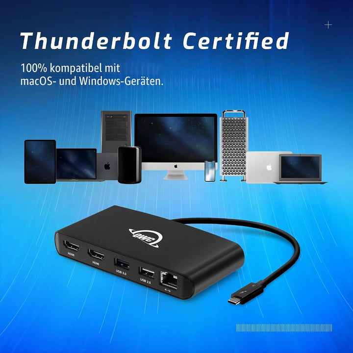 OWC - Thunderbolt 3 Mini Dock - 5 Port Thunderbolt 3 min-Dock 2 x HDMI, Features 2 x HDMI 4K60, USB