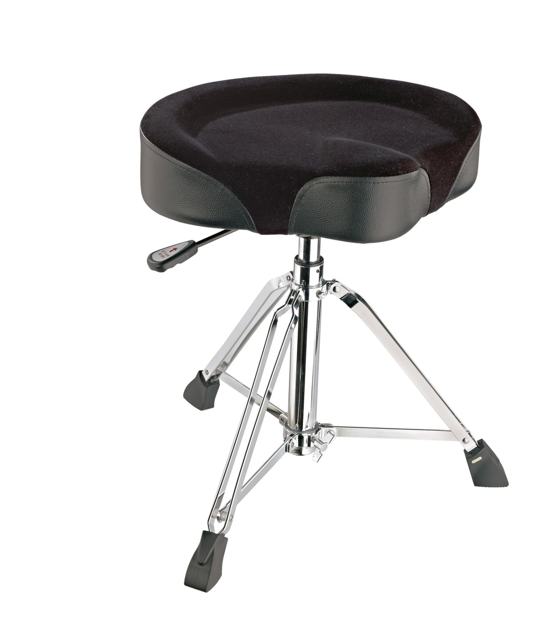 K&M 14036 Drummersitz mit Gasdruckfeder - Stahl, edler Samtbezug - flexibler Hocker für Schlagzeuger