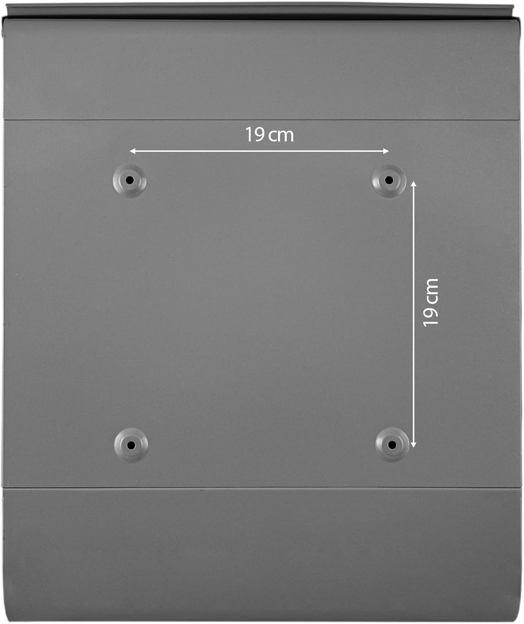 banjado Design Briefkasten 38,5x46,5x13cm &amp; 2 Schlüssel - Briefkasten Stahl Silber mit Zeitungsfach