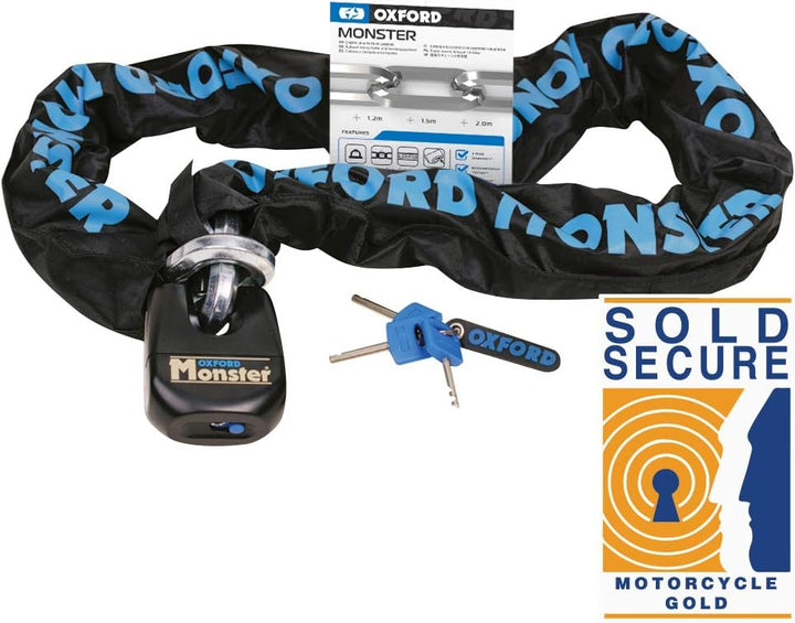OF16 - Oxford Monster Chain &amp; Lock 1.2m 1.2m Monster, 1.2m Monster