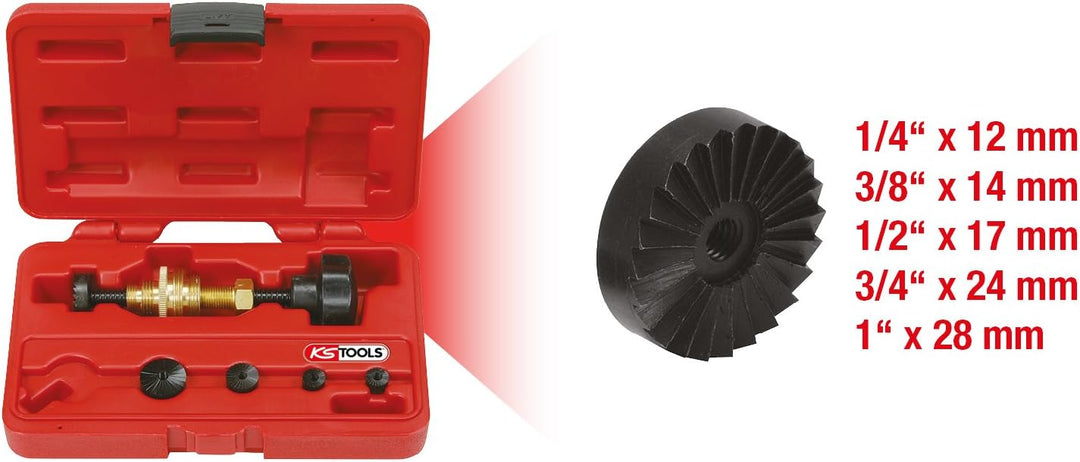 KS Tools 136.1105 Wasserhahn-Fräsapparat-Satz 1/4"-1", 6-tlg