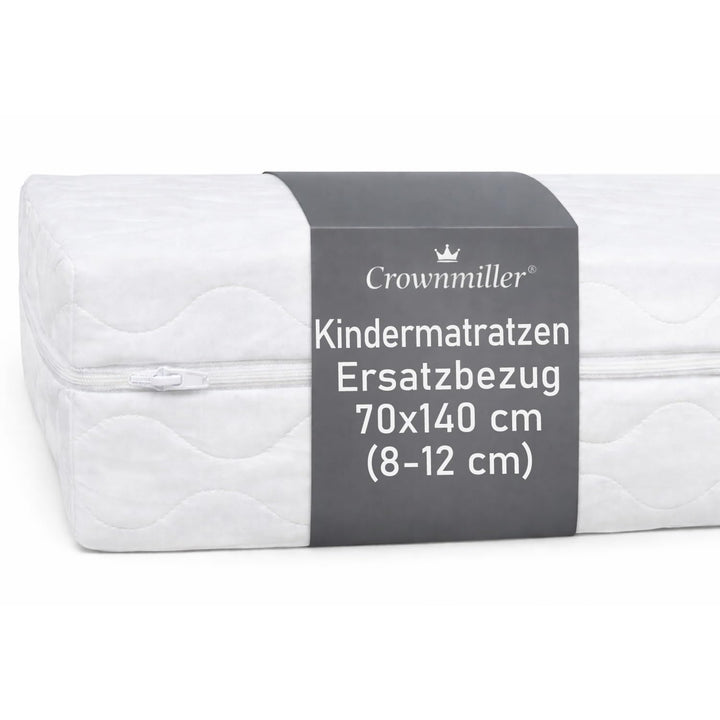 Microfaser Matratzenersatzbezug, Matratzenbezug 70x140 cm für Kindermatratzen von 8 bis 12 cm, 60°C