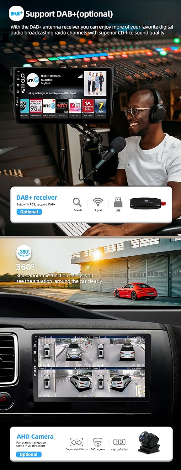 JOYX Android 12 IPS Autoradio Passt für Toyota Corolla E140 E150 (2006-2013) - 4G+64G - Eingebaut DS