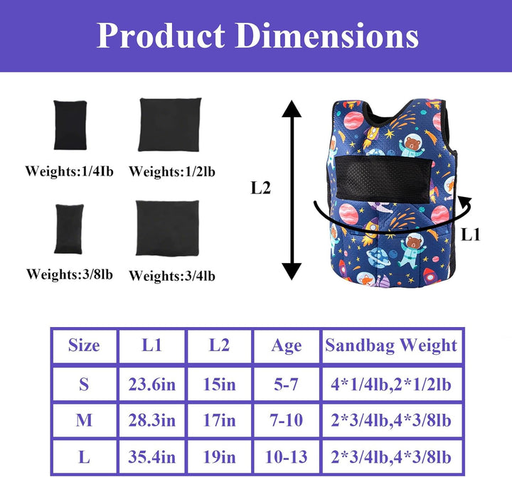 Gewichtsweste Kinder & Kompressionsweste | Weighted Vest als ADHS & Autismus Hilfsmittel | Sensorik