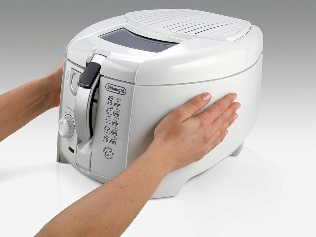 De'Longhi F28211.W1 RotoFry Fritteuse, 1800 W, 1,2 Liter, Edelstahl,