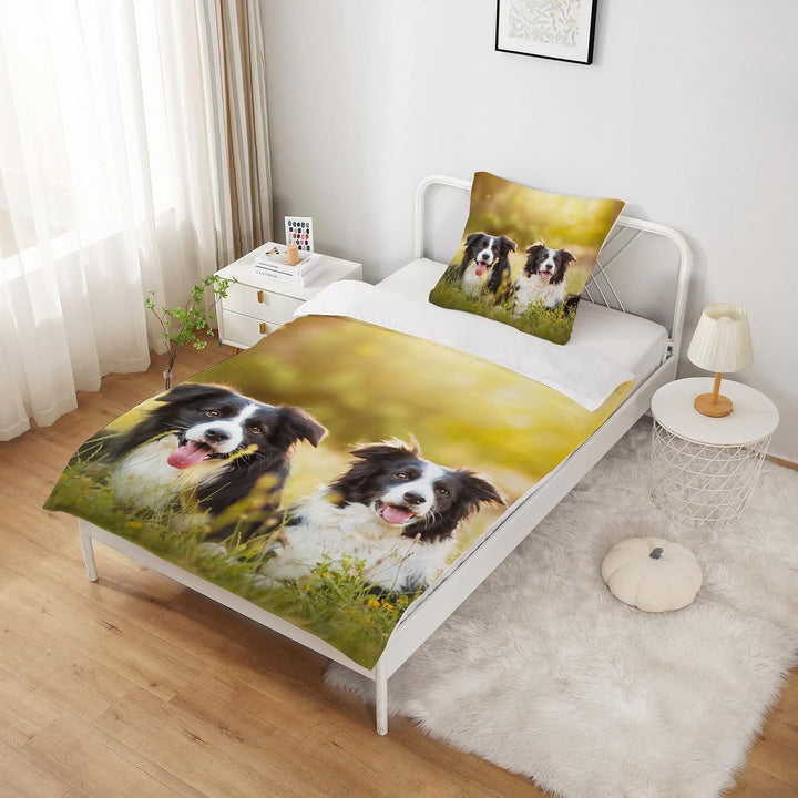 Bettbezug, 140 x 200 cm, 3D-Tiermotiv, Mikrofaser, Bettwäsche, für Kinder, 2-teilig, Standardgrösse