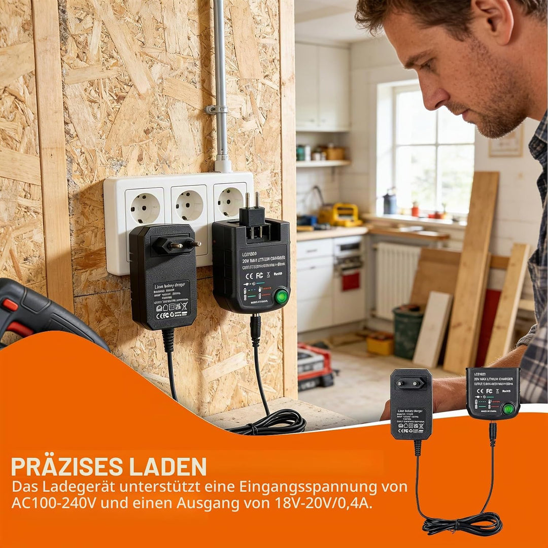 18V/20V Ladegerät Kompatibel mit Black &amp; Decker 18V Ladegerät für Black und Decker Akku Lithium-Ione