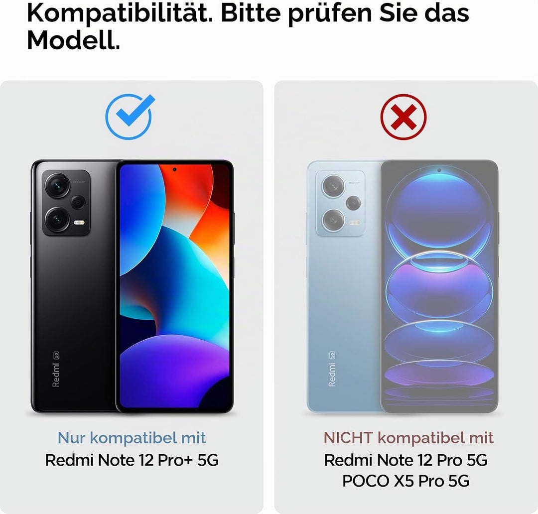 Spigen Rugged Armor Hülle Kompatibel mit Xiaomi Redmi Note 12 Pro Plus 5G -Schwarz