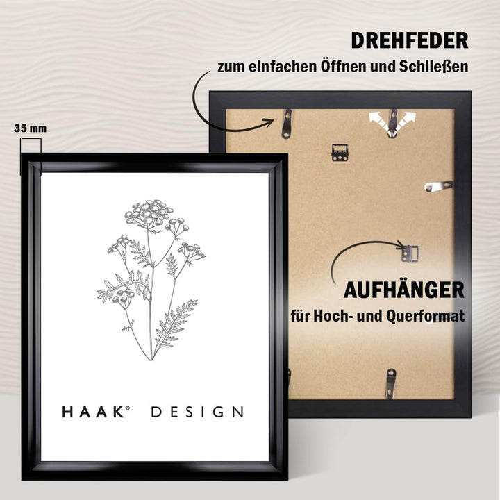 Haak Puzzlerahmen Klassik Schwarz (Hochglanz) 80 X 120 cm (ca. 3000 Teile) ANTIREFLEX/Entspiegelt Bi