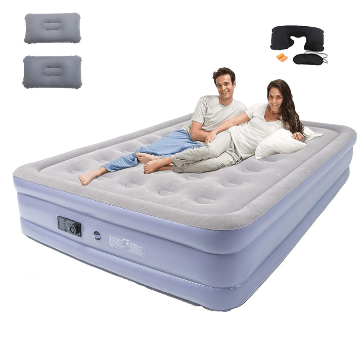 Icelus Luftmatratze 2 Personen,Doppel-Luftbett Selbstaufblasend mit Integrierte Pumpe,Aufblasbare Ma