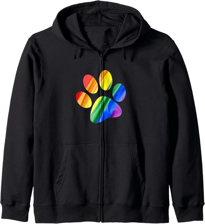Rainbow Paw Print Dog Kapuzenjacke
