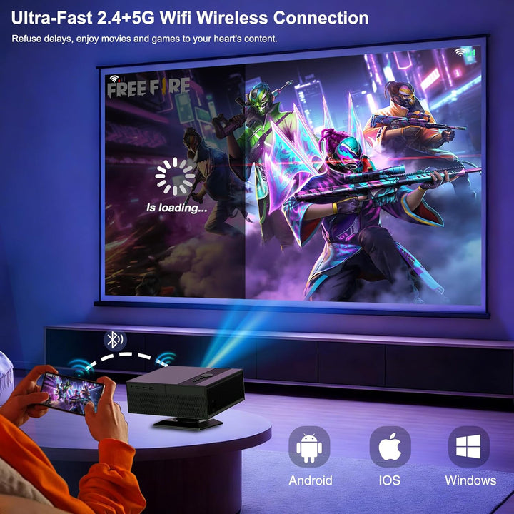 [Google TV &amp; Offizielle Apps] Beamer 4K 8K Unterstützt, Smart Beamer Heimkino 1080P FHD, Autofokus &amp;