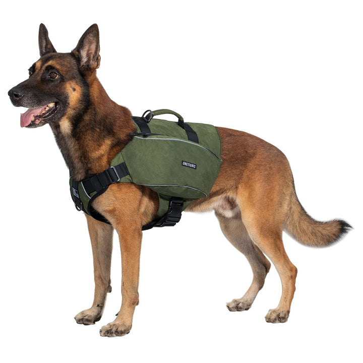 OneTigris CAMELUS Hunderucksack Reissen Camping Wandern Hundebackpack für M/L Grösse Hunde (L, Range