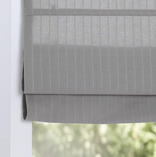 Raffrollo Ösenrollo Verlock gestreift Blickdicht grau Breite 120 x Höhe 140 cm 120 x 140 cm Grau, 12