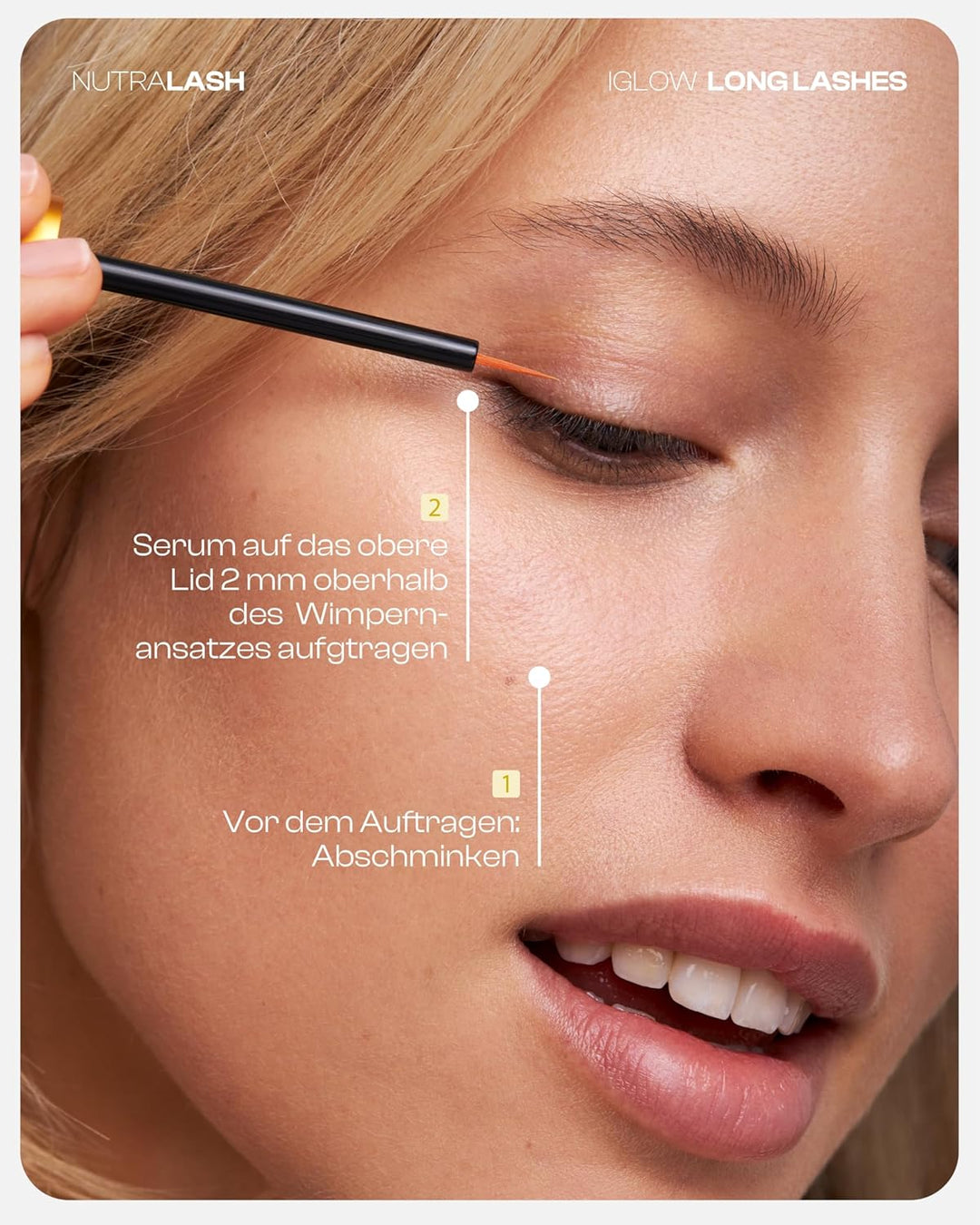 iGlow – Professionelles Wimpernserum für lange Wimpern in nur 6-8 Wochen I Pflegendes Lash Serum I W
