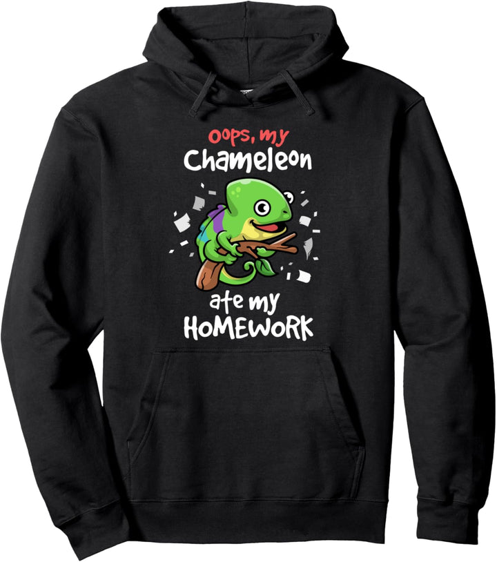 Oops My Chameleon Ate My Homework Pet Reptile Lover Pullover Hoodie