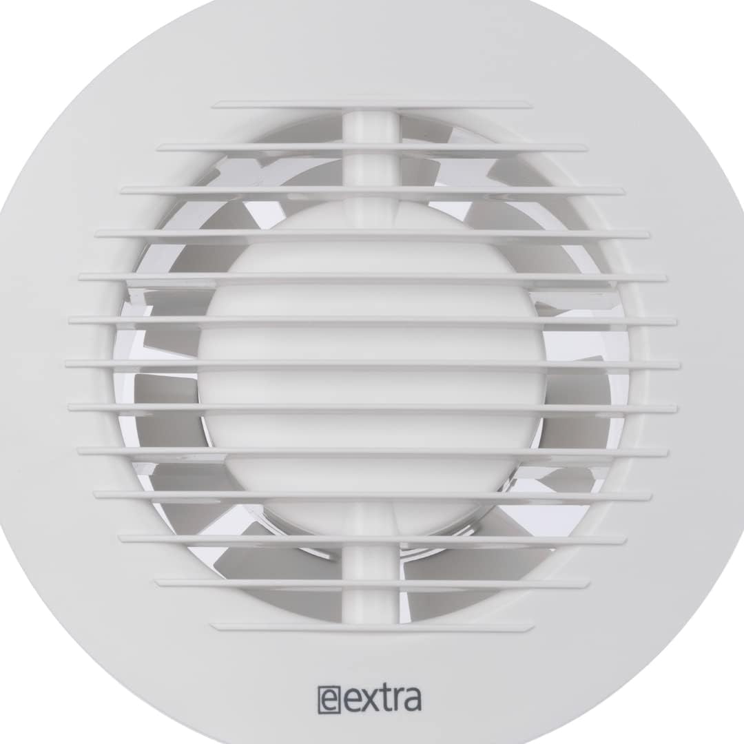 Ø 100mm Bad-Lüfter mit Feuchtesensor und Timer - Weiss, Leise Ventilator Rund mit Feuchtesensor
