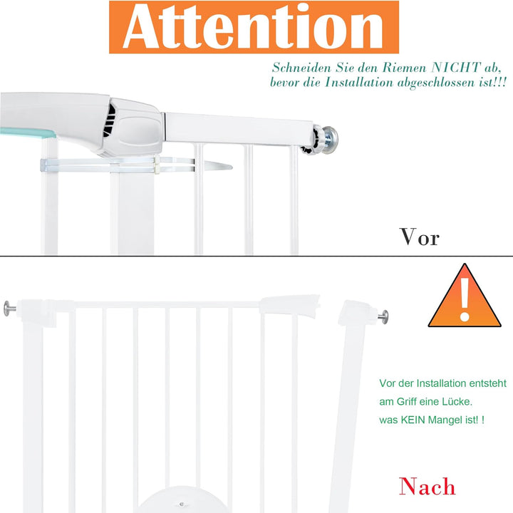 Aufun Treppenschutzgitter Türschutzgitter Kinder ohne Bohren, für 75-85 cm breit, Türgitter mit Druc