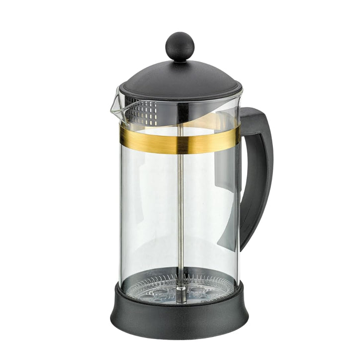 Cilio Kaffeebereiter MARIELLA ORO – 1L, 8 Tassen - Stillvolle Kaffeepresse aus Borosilikatglas/Rand
