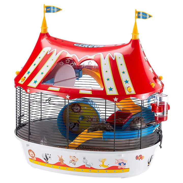 Ferplast Hamsterkäfig, CIRCUS FUN Nagerkäfig, Kleintierkäfig, Hamsterzubehör inklusive, 50 x 34 x h