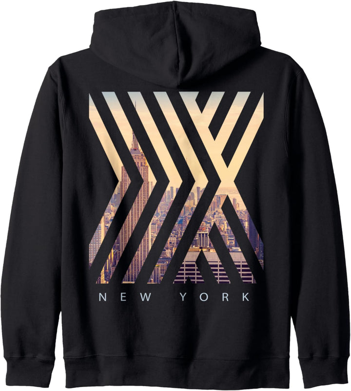 New York City Manhattan Skyline Abstrakt Kapuzenjacke