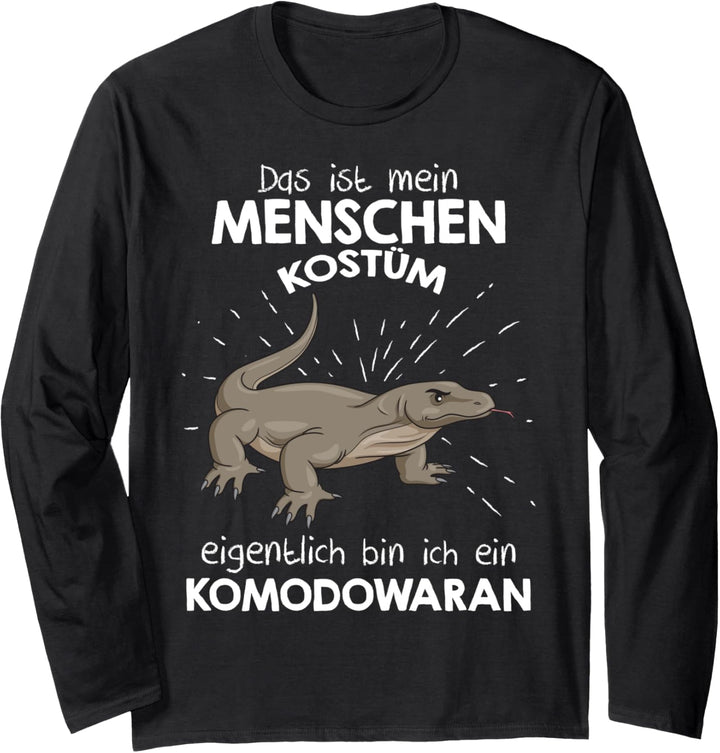 Mein Menschen Kostüm Bin ich ein Komodowaran, Halloween Langarmshirt