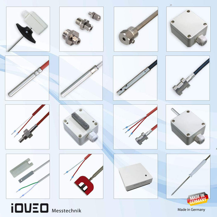 iOVEO 036HS02202 - PT1000 Kabelfühler/Temperaturfühler/Solarfühler/Temperatursensor mit Silikon-Leit