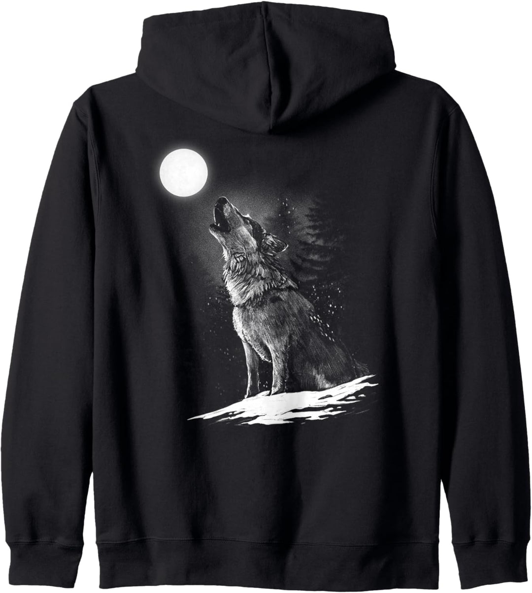 Heulender Wolf Mond Tierwelt Kapuzenjacke