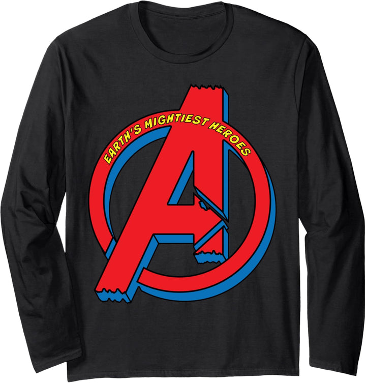 Marvel Avengers Earth's Mightiest Heroes Chest Logo Langarmshirt