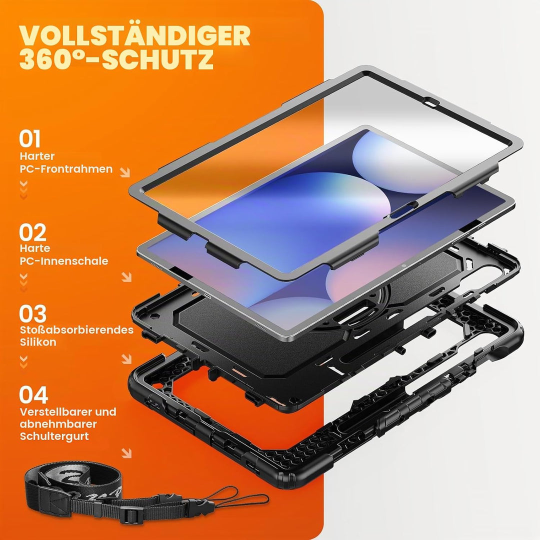 SEYMAC stock Hülle für Samsung Galaxy Tab S10+ Plus/ S9 FE+ Plus/ S9 Plus 12,4 Zoll, Stossfeste Hüll
