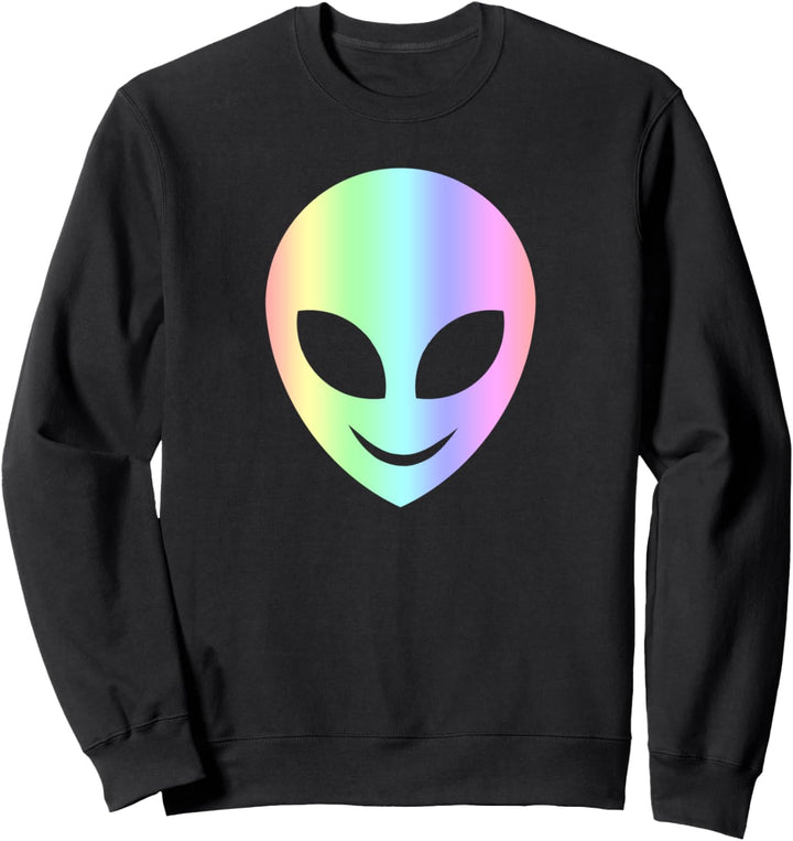Lächelnd Ausserirdischer Kopf Alien Head Kostüm Damen Herren Sweatshirt