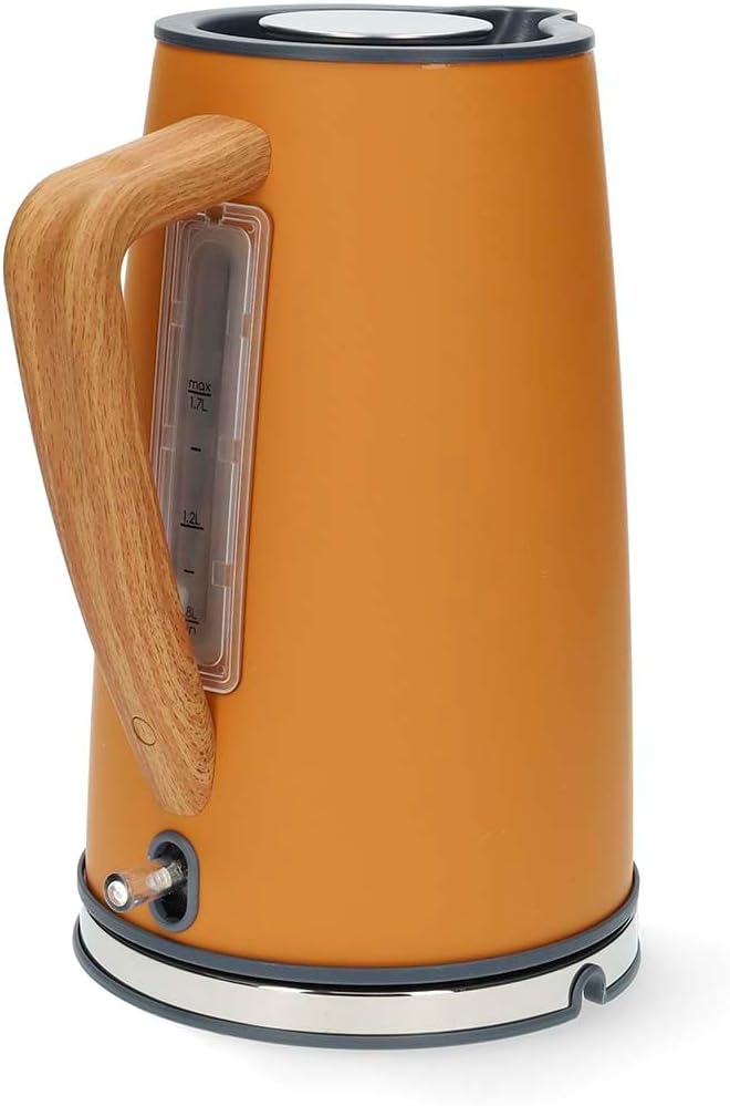 Wasserkocher - 1.7 l - Soft-Touch - Orange - Um 360 Grad drehbar - Verdecktes Heizelement - Strix Co