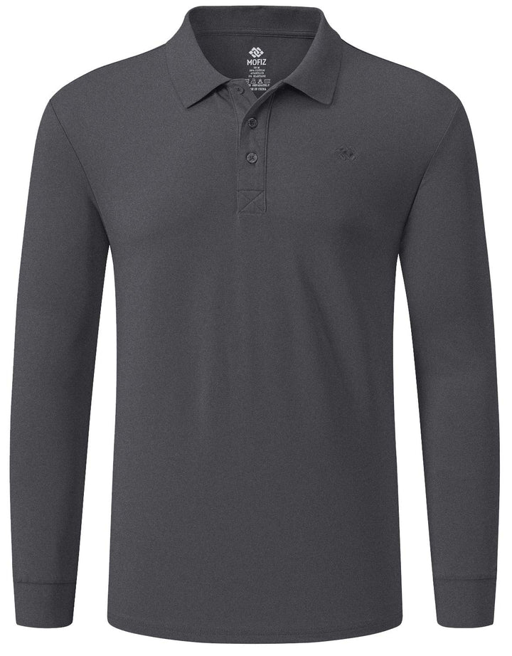 MoFiz Herren Poloshirt Langarm Baumwolle Polohemd Freizeit Polo Golf Wintershirts mit Kragen XXL Dun