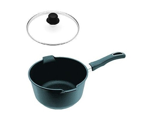 Original Gundel Universal Milchtopf Ø 16 cm - Höhe 9 cm, Fassungsvermögen 1 l - mit Glasdeckel und D