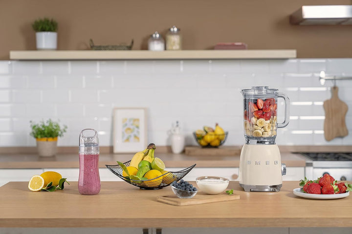 SMEG, BLF03CREU, 1,5 l Standmixer, 4 -Geschwindigkeitsstufen, 4 Automikprogramme, Abnehmbare Doppelk