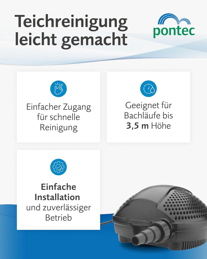 Pontec 56567 PondoMax Eco 17000 - Filter- und Bachlaufpumpe / energieeffiziente Pumpe für Bachläufe