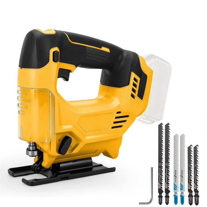 Stichsäge Kompatibel mit Dewalt 20V Akkus, Bürstenlose Pendelhub Stichsäge, 26 mm Hubhöhe 45° Schräg